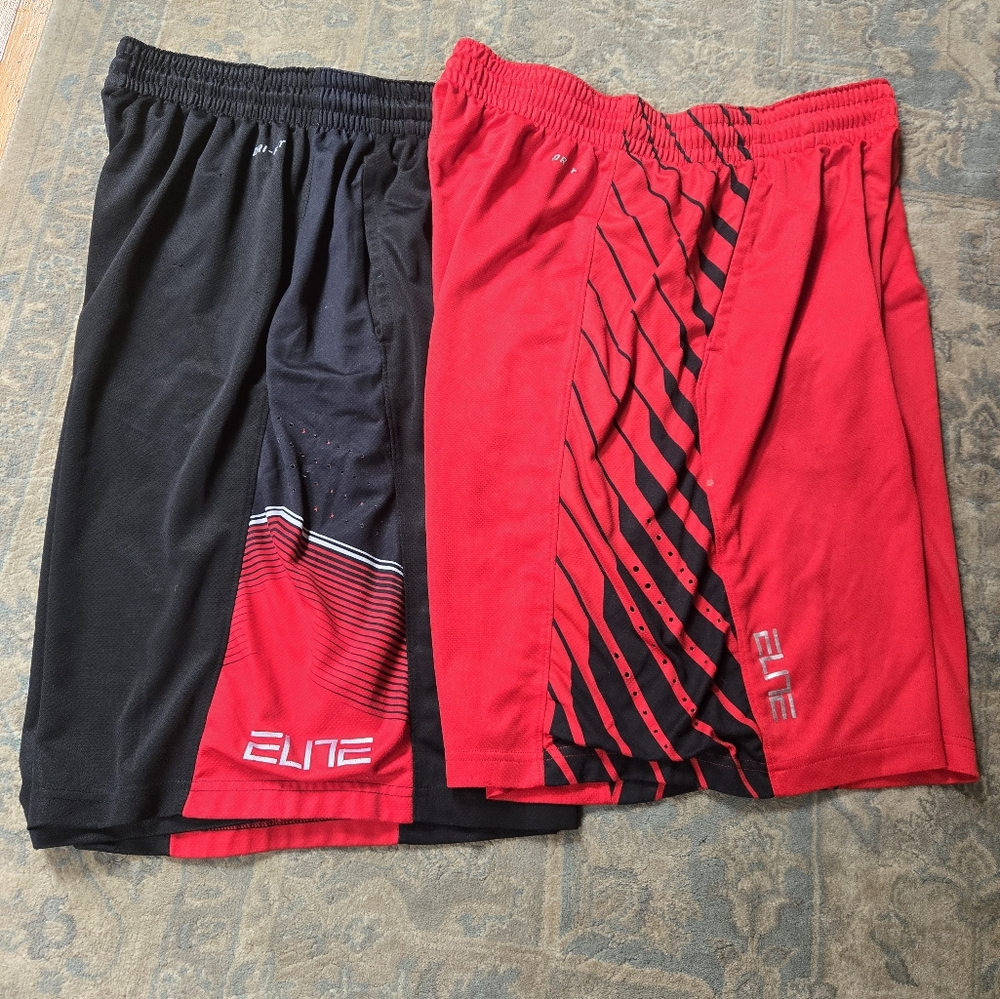Nike Elite Men's Red and Black Basketball Shorts